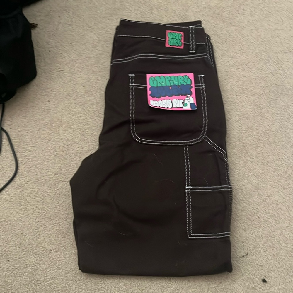 BROWN EMPYRE STRAIGHT LEG SKATE PANTS